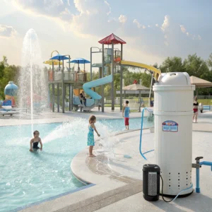 Interactive waterpark features & splash pads