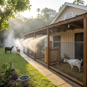 Goat, rabbit, and cattle enclosures