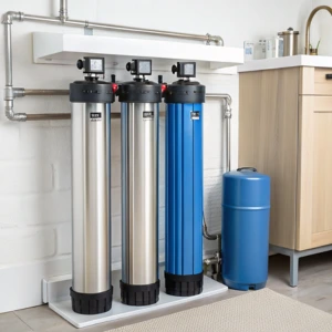 Whole-house water filtration systems