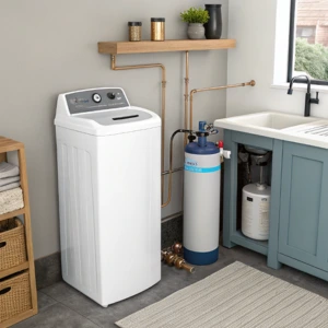 Water softener for semi automatic washing machine