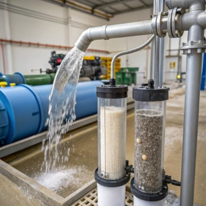 Water enters the filtration system